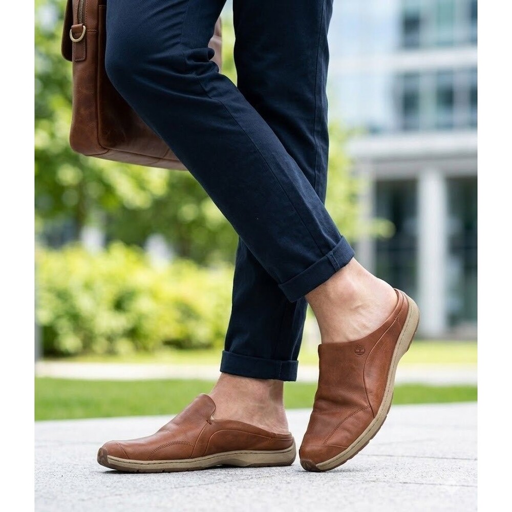 Timberland Shoes Womens 6.5M Smart Comfort SlipOn Mule Clogs 48310 Brown Leather